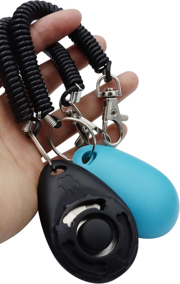 Pet Training Clicker with Wrist Strap - Dog Training Clickers (New Black + Blue) - Image 7