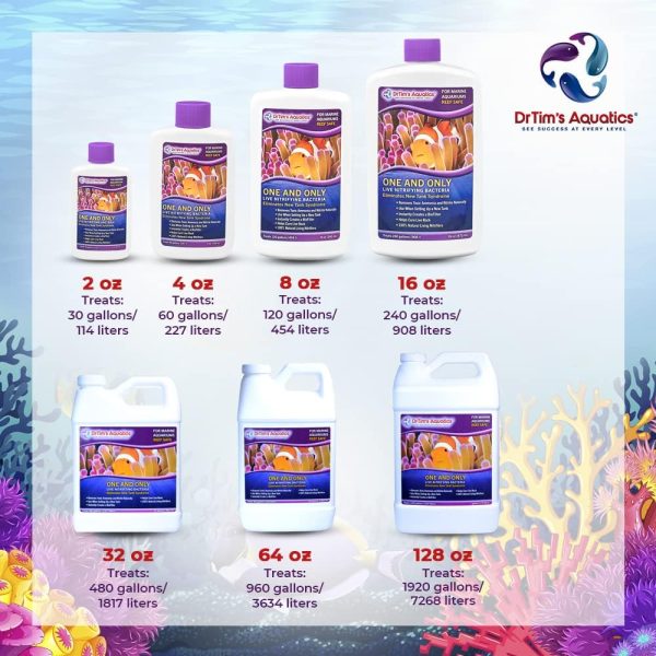 DrTim's Aquatics Reef One & Only Nitrifying Bacteria – For Reef, Nano and Seahorse Aquaria, New Fish Tanks, Aquariums, Disease Treatment – H20 Pure Fish Tank Cleaner – Removes Toxins – 2 Oz. (400) - Image 5