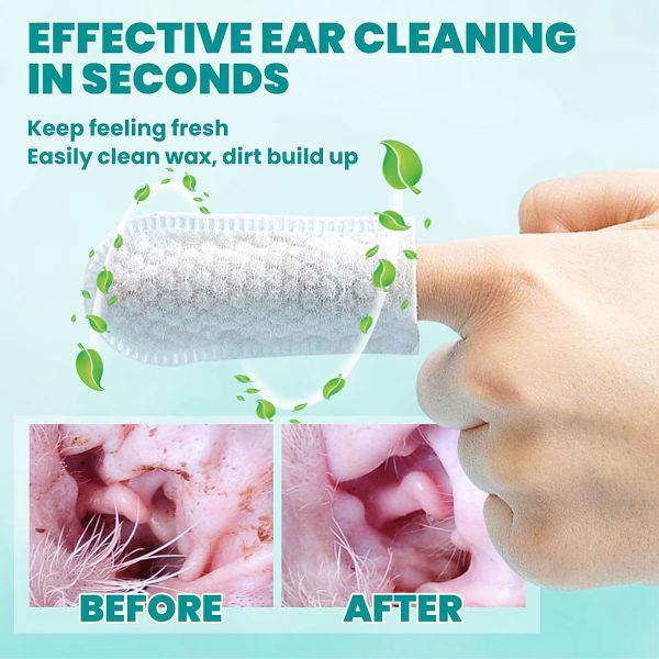 Ear Cleaner Finger Wipes 60 Counts, Dog Ear Cleaner, Grooming Kit Care for Dogs and Cats, Soft & Easy Otic Cleaning Pads, Remove Wax, Dirt & Stop Smelly, Itchy, Non-Irritating, Coconut Scent - Image 4