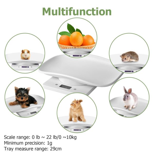 Digital Small Animals Scales for Weighing with Tape Measure, Puppy Whelping Scale Weigh Your Kitten, Rabbit with High Precision, Multifunction Electronic Baby Scales for Small Dogs Cats Crawl Pet - Image 4