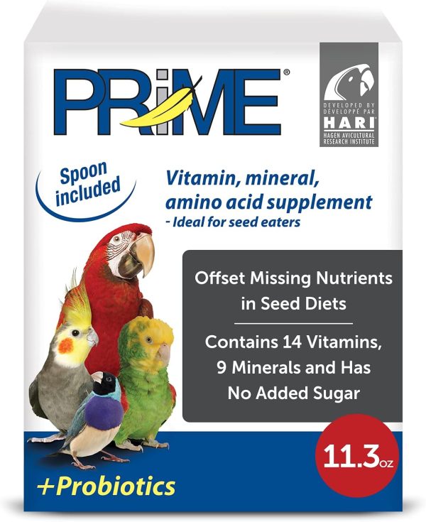 Hari Prime Parrot Vitamin, Mineral and Amino Acid Supplement for Seed Eating Birds, 11.3oz