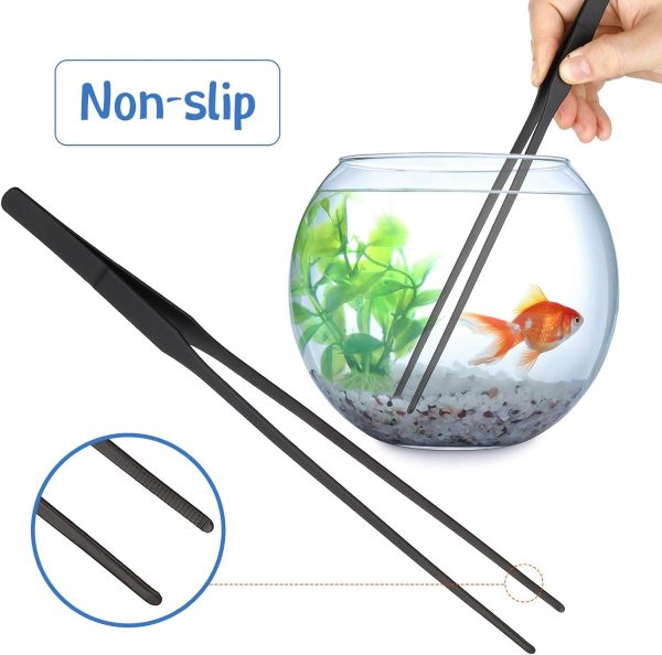 Weewooday 3 Pieces Axolotl Tank Accessories, Extra Long Tweezers for Aquarium, Coral Feeder Long Syringe, Fish Feeding Tongs Tweezers for Reef Roids Aquatic Plant Spider Snake Lizard - Image 3