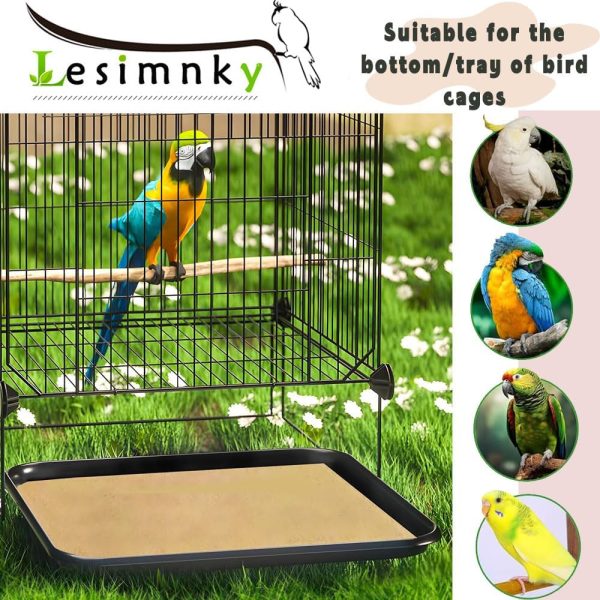 Bird Cage Liner 50-Pack 17” x 11” Gravel Paper Cuttable Pet Sandpaper Special for Bird Cage in Sea Sand, Easy Clean Pet Sandpaper Calcium Paper for Birdcage Parrots Cockatiels (50) - Image 4