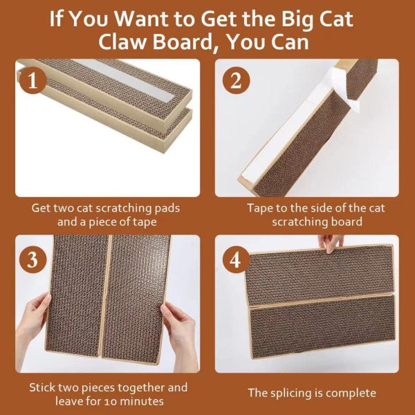 HappyFreeSX Splicing Cat Scratch Pad: Cat Scratchers for Indoor Cats and Kitten, 2 Pack Cat Scratching Pad, Cat Scratcher Cardboard, Cat Scratching Pad, Premium Scratch from Cats, Double-Sided Design - Image 3