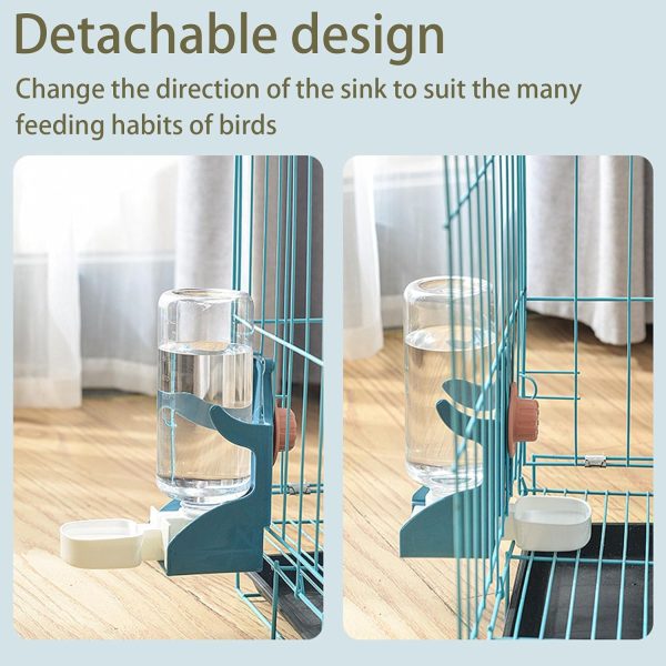 No Mess Bird Feeder Water Dispenser Set, Automatic Parrot Feeder for Cage Transparent Acrylic Food Container Drinker Cage Accessories Parakeet Cockatiel Lovebird Finch - Image 7