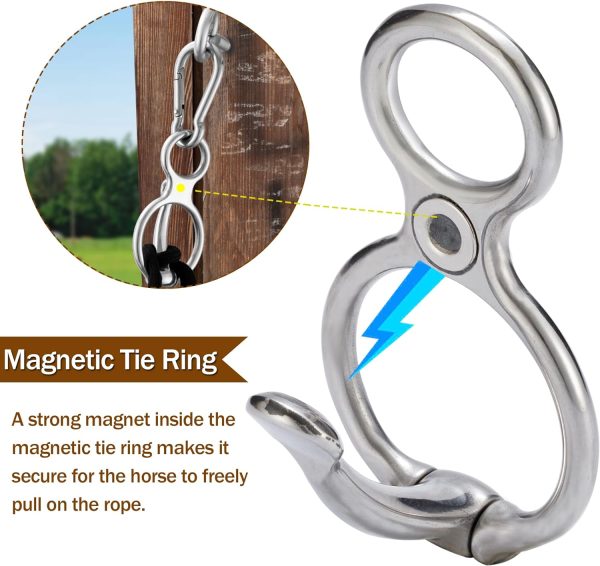 Horse Tie Ring, Safe Tie Horse Supplies, Humane Way Tie Ring, Magnetic Ring for Tying and Retracting, Helps Horse Pull Back and Releases Stress from The Horse - Image 5