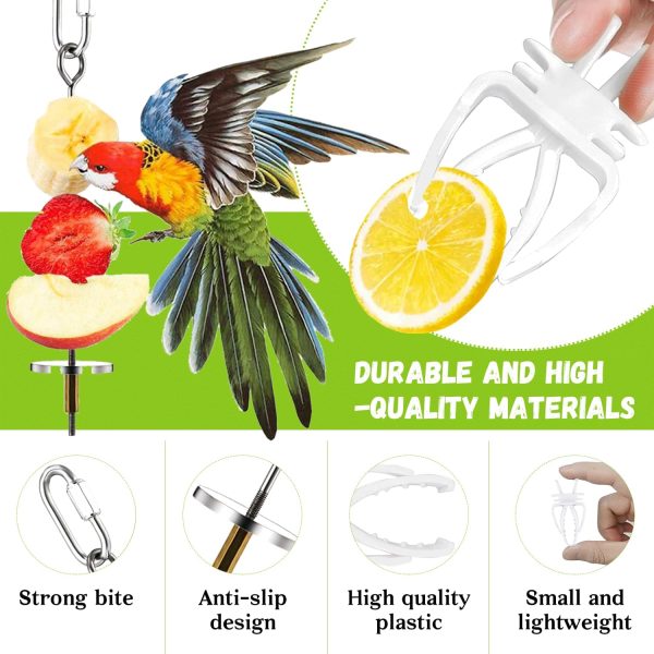 6 PCS Bird Food Treats Skewer, Bird Food Holder Parakeet Hanging Food, Small Animal Stainless Steel Fruit Vegetable Stick Holder, Cockatoo Cockatiel Cage Treating Tool, Hanging Foraging Bird Toys - Image 3