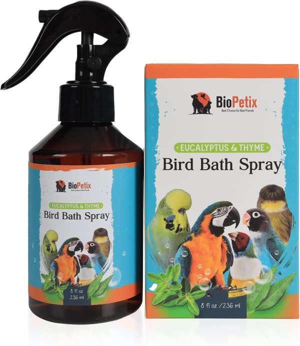 Eucalyptus and Thyme Extract Bird Bath Spray I Special Herbal Formula for Vibrant and Healthy Feathers I Suitable for All Birds - 8 Fl Oz.