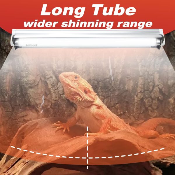 Hypool T8 Strip UVB Reptile Lighting Fixture with 18-Inch 15 Watt UVB 10.0 Fluorescent Bulb Combo Kit 10-Percent UVB Desert Pet Habitat Light for Reptiles Amphibian - Image 5