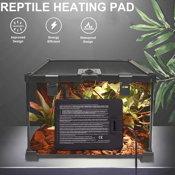 Aiicioo Reptile Heating Pad - Hermit Crab Heater Heat Mat for Reptiles Snake Lizard Terrarium 8 Watt - Image 6