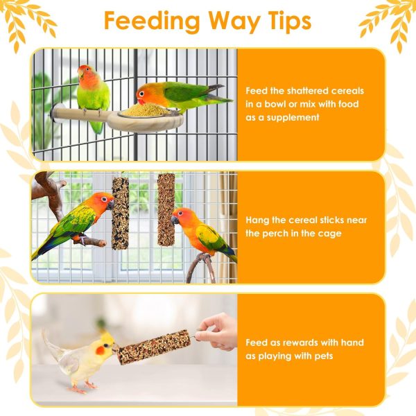 KATUMO Bird Treats Parrot Crunch Sticks Parakeet Grains Mixed Treats Cockatiel Snacks Budgie Food Sticks for Lovebird Conure Myna Canary Parrots - Image 5