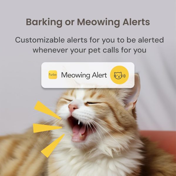 Furbo Mini New Pet Camera: Home Security Camera with Barking or Meowing Alerts, Cat or Dog Camera with Phone App, Smart Home Indoor Cam with 2-Way Speaker and Night Vision (No Subscription Required) - Image 4