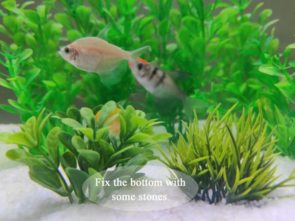 AQUANEAT Fish Tank Artificial Plants, Aquarium Plants Plastic, Green Fish Tank Decorations, 10pcs - Image 6