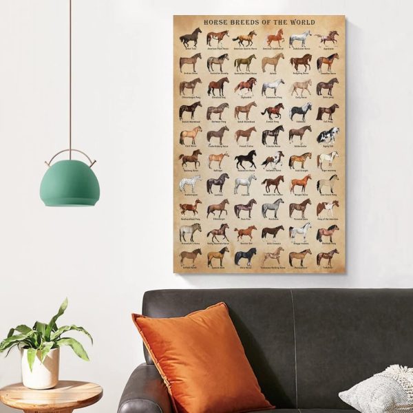 XNLKSI Horse Knowledge Horse Breeds of The World Poster Framed 12x16inch - Image 2