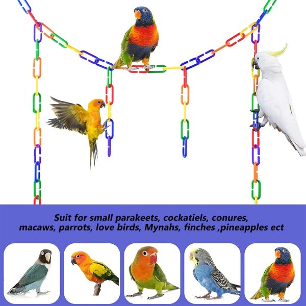 Sukh 250pcs Plastic C Clips Hooks Chain Links - Interchangeable Rainbow C-Links for Pet Parrot Parakeets Rat Sugar Glider Small Bird Cage Toys, Children Learning Supplies. - Image 6