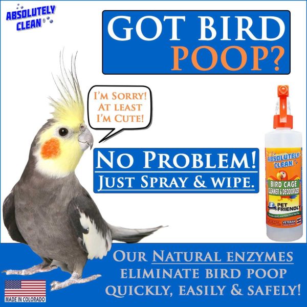 Amazing Bird Cage Cleaner and Deodorizer - Just Spray/Wipe - Safely & Easily Removes Bird Messes Quickly and Easily - Made in The US 16oz Spray (Pack of 1) - Image 2