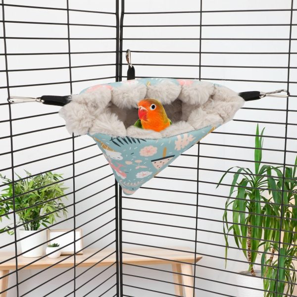 Wontee Bird Nest House Winter Warm Hanging Hammock Bird Bed Snuggle Hut for Parakeets Budgies Caique Conures Cockatiels (Small, Blue) - Image 2