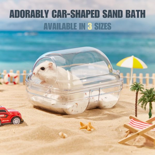 Hamster Sand Bath, Hamster Toilet, Hamster Sand Bathroom, Container Small Animal Sauna Sandpit for Syrian Dwarf Hamster Gerbil Rat Chipmunk (S (6.2 * 3.9 * 3.7 inch)) - Image 3