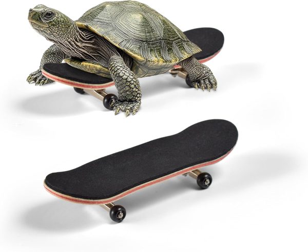 Turtle Skateboard, Mini Skateboard for Turtle with Anti-Slip Pad, Turtle Skateboard for Turtle, Toys for Turtles with Smooth Rolling Wheels, Tortoise Toys, Bird Toys