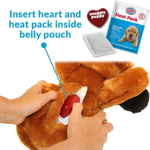 Original Snuggle Puppy Heartbeat Stuffed Toy for Dogs. Pet Anxiety Relief and Calming Aid, Comfort Toy for Behavioral Training in Biscuit - Image 7