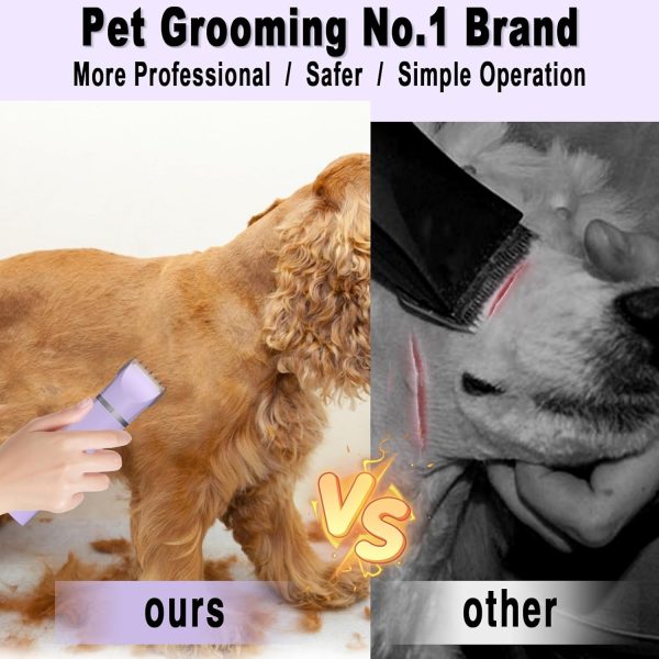 Dog Grooming Clippers Kit-Electric Rechargeable Cat Trimmer Tools-Cordless Quiet Pet Nail Paw Grinder-4 in 1 Multifunctional Low Noise Shaver-Razor for feet Face Ears Toenail Eye - Image 6