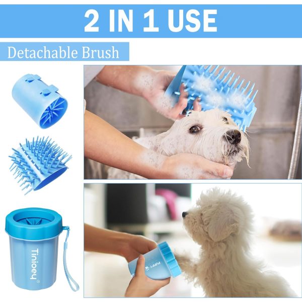 Dog Paw Cleaner for Medium Dogs (with 3 Absorbent Towels), Dog Paw Washer, Muddy Paw Cleaner, Pet Foot Cleaner (Medium, Blue) - Image 6