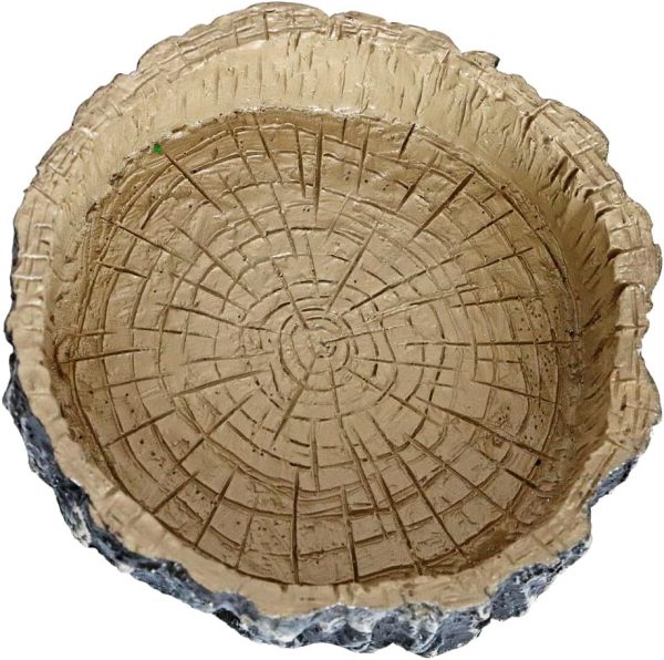 MODERNJOE'S Reptile Tree Stump Food/Water Bowl(2 Pack), Water/Food Dish for Amphibians – Small Size(4.1 x 4.1 x 0.9 inches) - Image 3