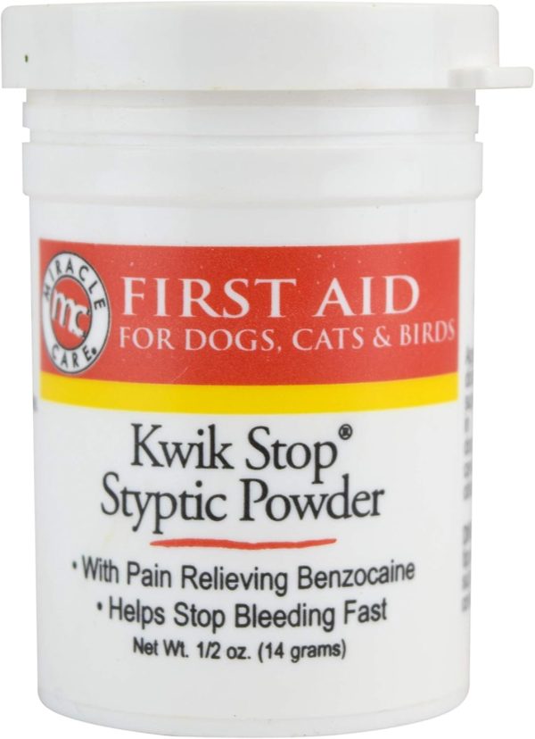 Miracle Care Kwik Stop Styptic Powder For Dogs, Cats, and Birds, Fast-Acting Blood Stop Powder For Pets, Quick Stop Bleeding Powder For Dog Nail Clipping and Minor Cuts, 0.5 oz. - Image 4