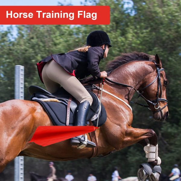 Horse Training Flag Equipment 10 Pcs with 2 Pcs Telescopic Flag Pole Lunge Longeing Stick for Horsemanship Supplies - Upgrade Stitched Loop Design - Image 6