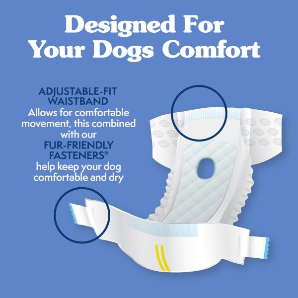 Simple Solution Disposable Dog Diapers for Female Dogs, True Fit, Absorbent, Leak Proof with Wetness Indicator, XL Puppy & Doggie Period Pad and Pee Diaper, For Large Pets, 18-27 Inch Waist, 30 Count - Image 4