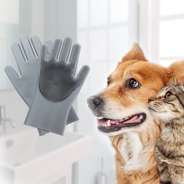 Pet Grooming Gloves - Gentle Dog Bathing Shampoo Brush - Massage Mitt with Enhanced Five Finger Design - Efficient Deshedding Glove for Dogs, Cats, Rabbits and Horses - 1 Pack - Image 7