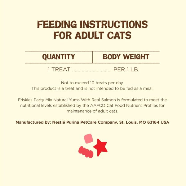 Purina Friskies Natural Cat Treats Party Mix Natural Yums With Real Salmon and Added Vitamins, Minerals and Nutrients - 20 Oz. Canister - Image 9