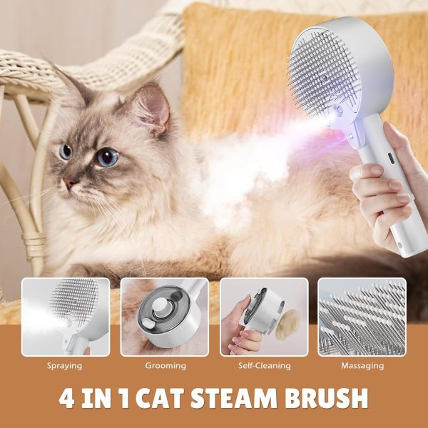 Cat Steam Brush for Shedding Spritz Defur Comb for Cats Cloud Care Cat Brush for Indoor Cats Shedding Steam Cat Brush for Long Short Hair Cats Dogs 2024 New Spray Pet Grooming Brush for Massage Clean - Image 2