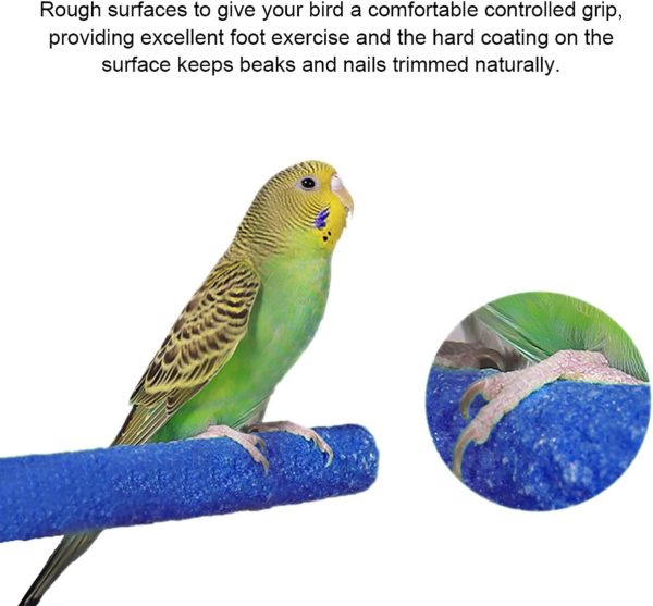 4 PCS Bird Perch Stand Toy, Wood Parrot Perch Stand Platform Paw Grinding Stick, Cage Accessories Exercise Toys Budgies Parakeet Cockatiel Conure Hamster Gerbil Rat Mouse - Image 5