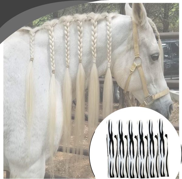 Ranch Hand Horse Mane Bags - Protect Horse's Mane from Wind, Sun, Mud, Preventing Tangles, Rubbing Out, and Breakage | Made with Lycra and Nylon (Black and White) - Image 8