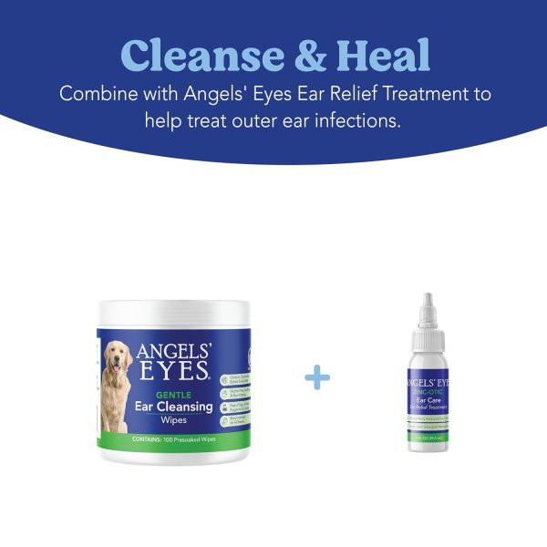 ANGELS' EYES Ear Cleansing Wipes for Dogs & Cats, Removes Dirt, Wax, Odor, Help Reduce Infections & Itching, No Artificial Colors or Fragrance, 100ct - Image 7