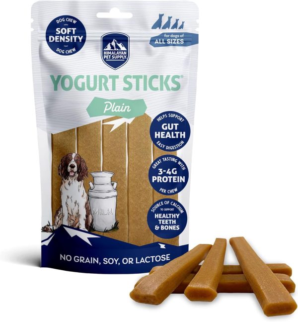 Yogurt Sticks | Prebiotic & Probiotics | Protein Rich - Lactose Free - Gluten Free - Corn Free - Grain Free | USA Made | for All Breeds | 5 pieces of Droolicious Yogurt Sticks | Yogurt Flavor