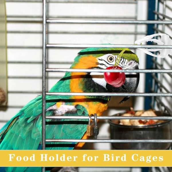 6 Pieces Bird Cage Food Holder Parrot Fruit Vegetable Clips Bird Cage Feeder Clip for Budgie Parakeet Cockatoo Macaw Cockatiel Conure - Image 5