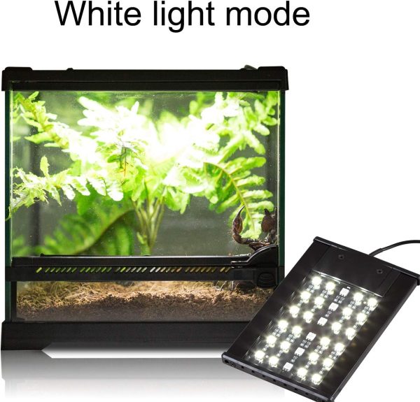 REPTI ZOO Terrarium Light Day and Night Mode Reptile LED Light Hood for Reptile Terrarium White Light and Blue Light Fit for Different Pet Habits - Image 6