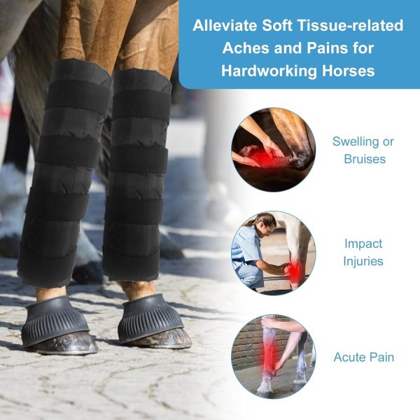 Ice Boot for Horses Set of 2, Horse Boots Horse Leg Wraps, Cooling Horse Leg Wrap for Horse Injuries, Full Coverage Equine Ice Wraps for Hock, Knee, Legs, Boots, and Hooves - Image 2