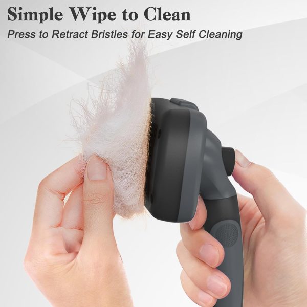 Swihauk Self Cleaning Slicker Brush - Skin Friendly for Dogs & Cats, Deshedding Grooming Tool for Shedding Hair, Puppy Brush for Haired Pets - Image 3