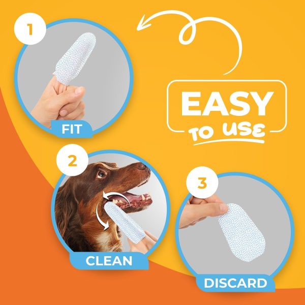 Dog Teeth Cleaning Wipes - Pet Dental Finger Wipes for Dogs - Toothbrush and Tooth Brushing Kit - Freshen Breath, Cleaner Mouth - Image 7