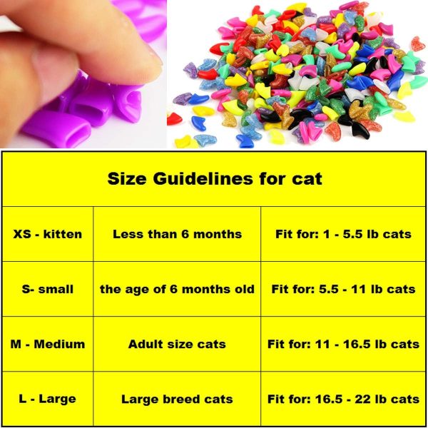 VICTHY 140pcs (14 Colors) Cat Nail Caps, Cat Claw Covers Cat Nail Covers with Adhesives and Applicators (Small) - Image 5