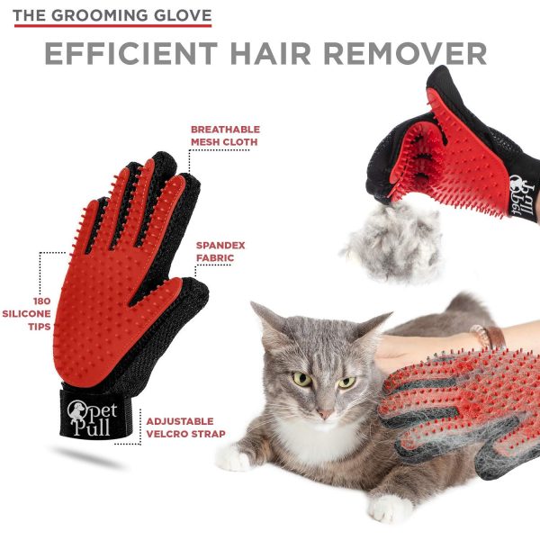 Complete Professional Pet Grooming Kit - Self Cleaning Slicker Brush for Dogs & Cats - Pro Grooming Brush Effectively Reduces Shedding Fur |Hair Remover Brush Gloves - Combo Gift Set - Image 5