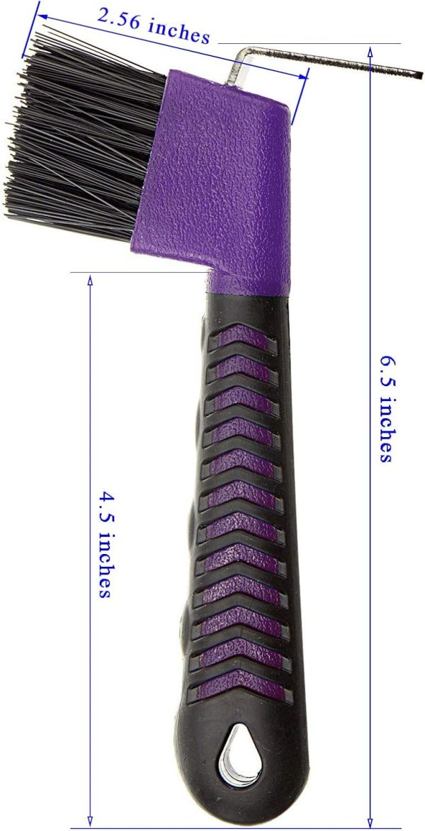 4Pcs Horse Hoof Pick Brushes, with Soft Touch Rubber Handle - Image 3