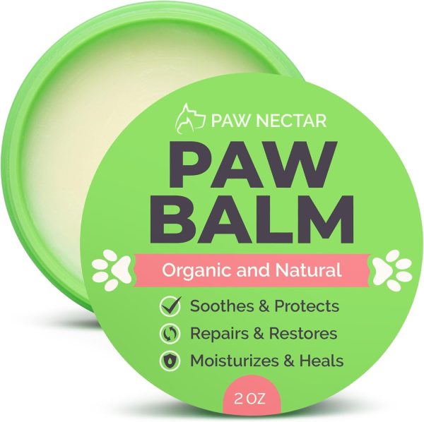 Dog Paw Balm (2 oz) - Heals, Repairs & Restores Dry, Cracked & Damaged Paws - 100% Organic & Natural Moisturizer & Protection for Dog Feet & Foot Pads - Effective & Safe