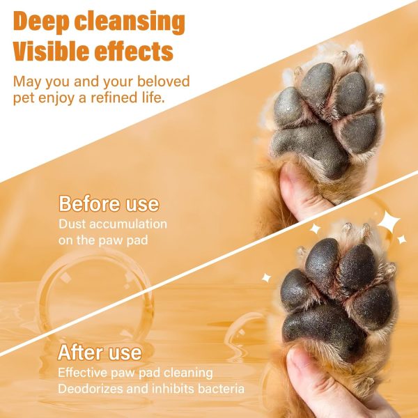 Paw Cleaner for Dogs and Cats,Magic Foam - Clean Paws No-Rinse Foaming Cleanser-Dry Shampoo, Foot Cleaner Brush - with Rose Extract, Odor Control Wash - Good for Puppy - Image 4