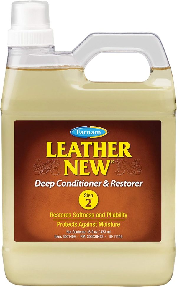 Farnam Leather New Deep-Cleaning Conditioner and Restorer for Saddles and Leather, 16 Ounces