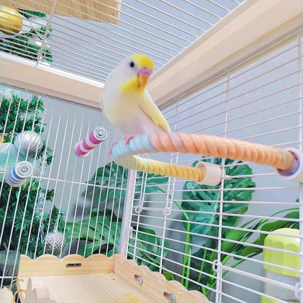 2Pcs Bendable Bird Rope Stand Perches Set Parrot Climbing Toys for Cages Small Spiral Cage Cage Accessories for Cockatiel Parakeet Bungies Sugar Glider - Image 6