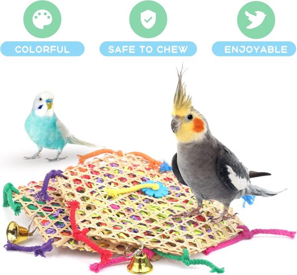 Bird Parrot Toys，2 Pack Bird Hanging Foraging Shredder Toys for Small Medium Small Bird Conure Cockatiel Parrotlet Lovebird Budgie - Image 4